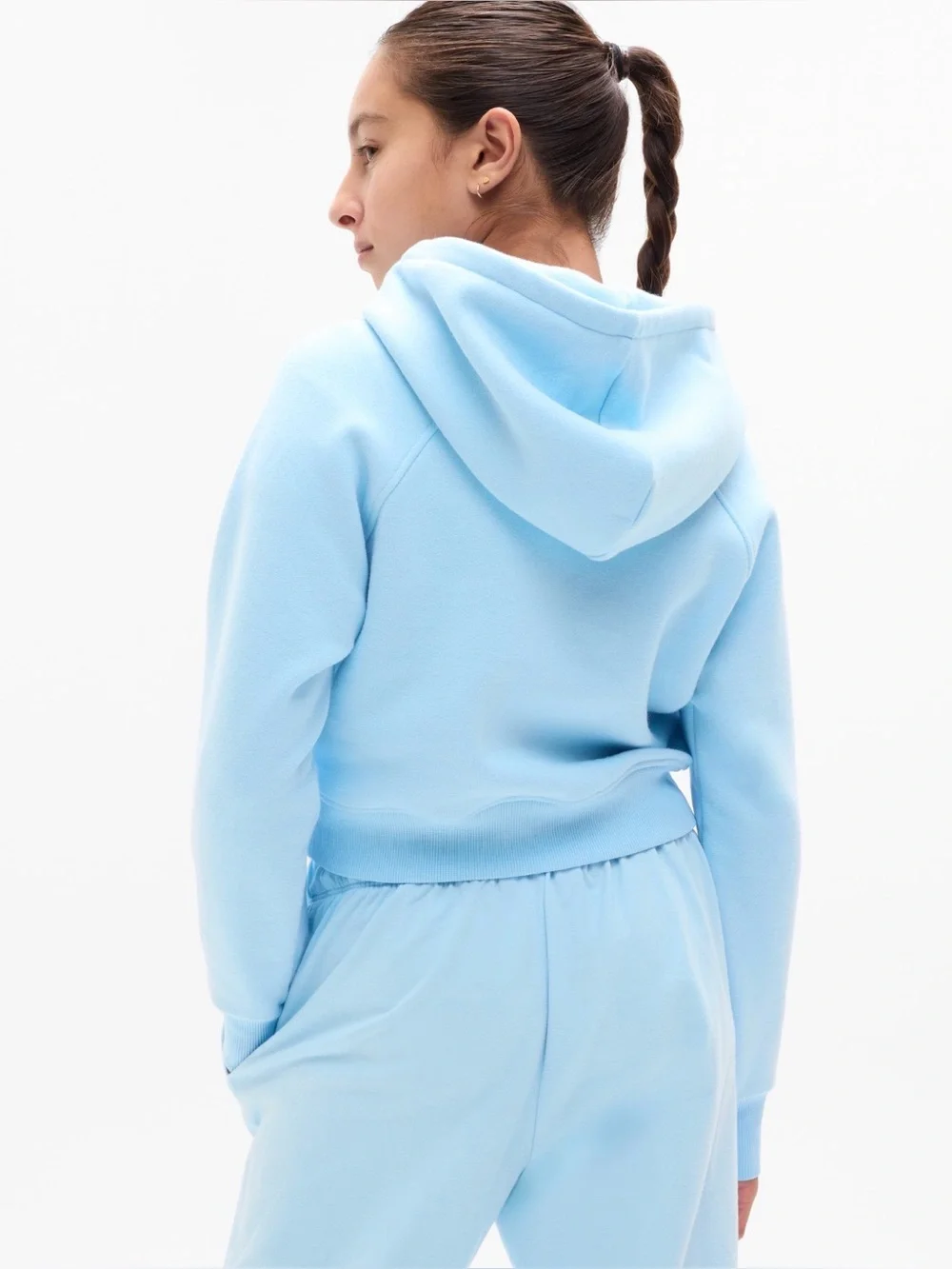 NWT Athleta Girl All Day Half Zip Mist Blue Hoodie Size XL/14 (#416369)